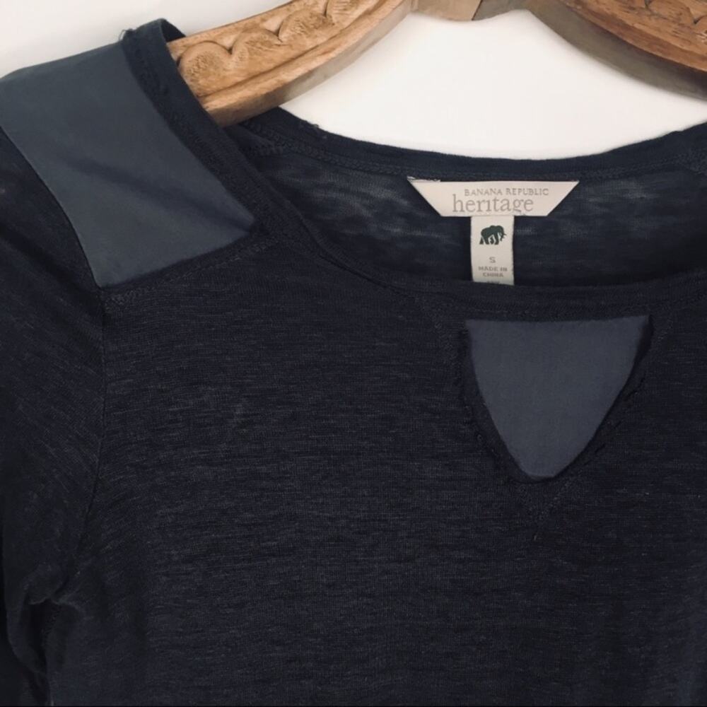 Banana Republic Gray Linen Silk Natural Fibers T Shirt Sz Small Minimalism - Picture 8 of 12